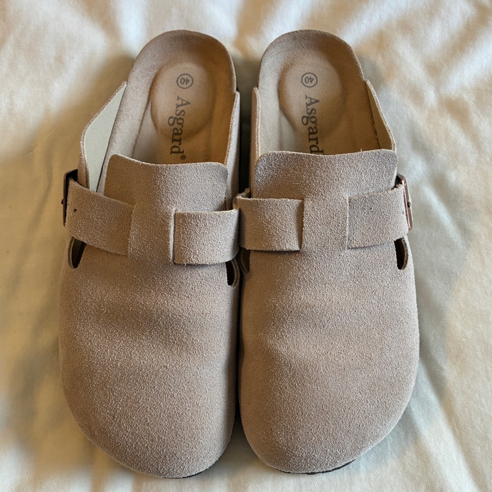 Asgard EUC Suede Cork Clogs (wanna-be Boston Birkenstocks) - Picture 2 of 7